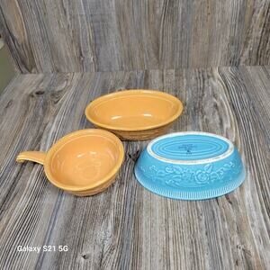 3 Vintage Homer Laughlin Oven Serve Oval & French Casseroles Dishes